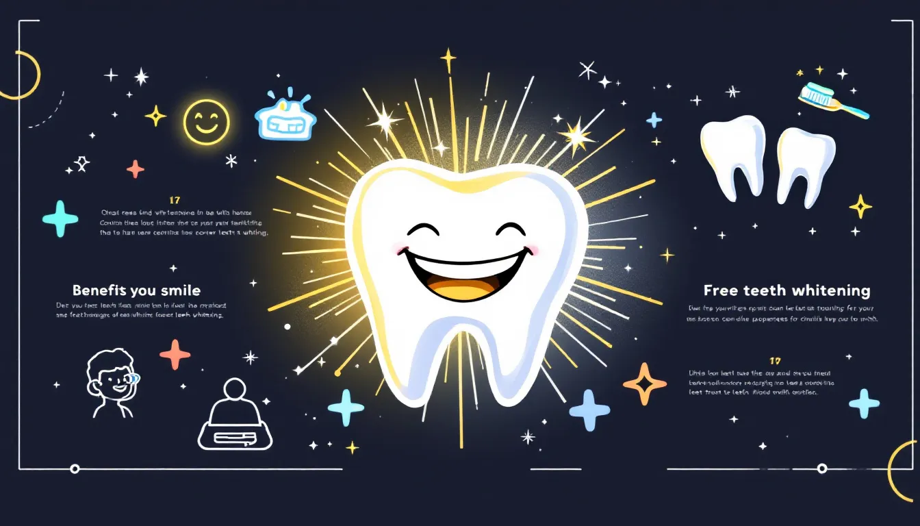 A bright smile showcasing the benefits of free teeth whitening.